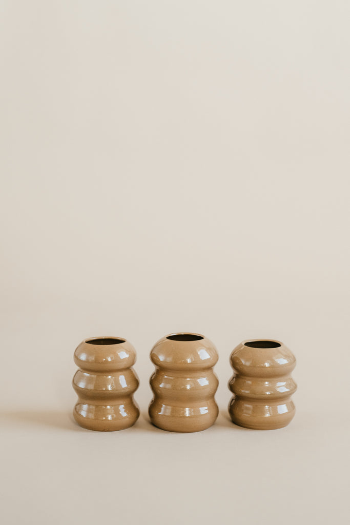 midi camel ceramic bubble vase