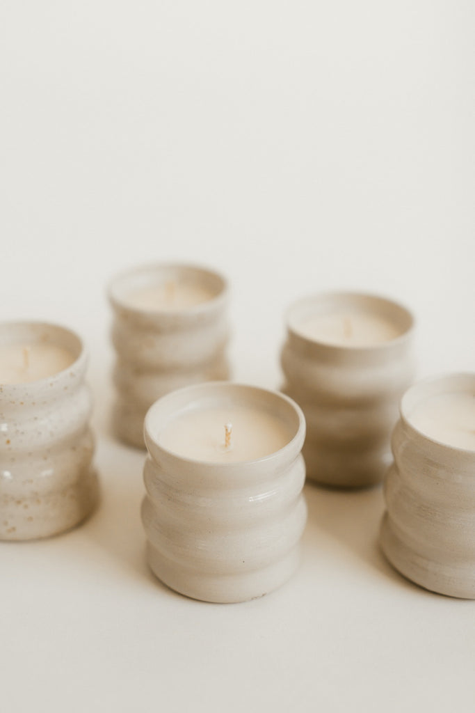 pearl handmade ceramic candle
